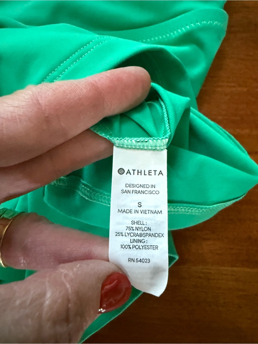 Athleta Women’s Green High Neck Halter Tankini Top Tie Back UPF 50 Size Small - Picture 3 of 4